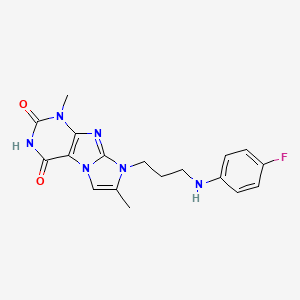 8-(3-((4-fluorophenyl)amino)propyl)-1,7-dimethyl-1H-imidazo[2,1-f]purine-2,4(3H,8H)-dione