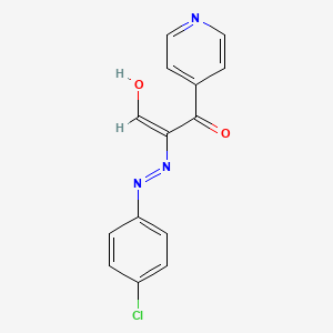 molecular formula C14H10ClN3O2 B2881794 (2E)-2-[2-(4-chlorophenyl)hydrazin-1-ylidene]-3-oxo-3-(pyridin-4-yl)propanal CAS No. 338414-01-0