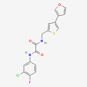N'-(3-Chloro-4-fluorophenyl)-N-[[4-(furan-3-yl)thiophen-2-yl]methyl]oxamide