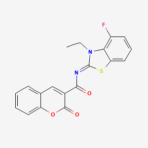 N-(3-ethyl-4-fluoro-1,3-benzothiazol-2-ylidene)-2-oxochromene-3-carboxamide