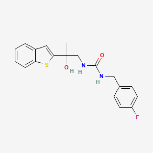molecular formula C19H19FN2O2S B2881815 1-(2-(苯并[b]噻吩-2-基)-2-羟基丙基)-3-(4-氟苄基)脲 CAS No. 2034605-20-2
