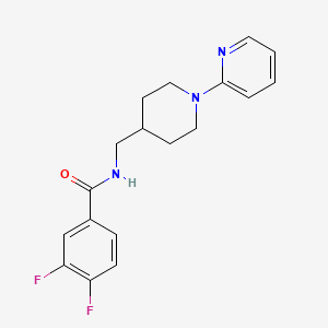 molecular formula C18H19F2N3O B2881819 3,4-二氟-N-((1-(吡啶-2-基)哌啶-4-基)甲基)苯甲酰胺 CAS No. 1235031-58-9
