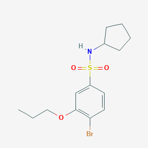 molecular formula C14H20BrNO3S B288182 4-bromo-N-cyclopentyl-3-propoxybenzenesulfonamide 
