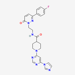 1-(6-(1H-imidazol-1-yl)pyrimidin-4-yl)-N-(2-(3-(4-fluorophenyl)-6-oxopyridazin-1(6H)-yl)ethyl)piperidine-4-carboxamide
