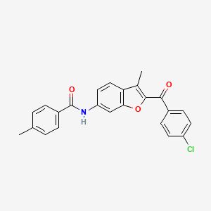 molecular formula C24H18ClNO3 B2881822 N-[2-(4-chlorobenzoyl)-3-methyl-1-benzofuran-6-yl]-4-methylbenzamide CAS No. 923192-04-5