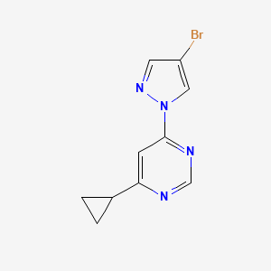 molecular formula C10H9BrN4 B2881823 4-(4-溴吡唑-1-基)-6-环丙基嘧啶 CAS No. 2279857-94-0