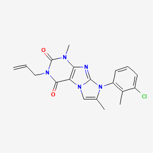 molecular formula C19H18ClN5O2 B2881827 3-allyl-8-(3-chloro-2-methylphenyl)-1,7-dimethyl-1H-imidazo[2,1-f]purine-2,4(3H,8H)-dione CAS No. 887467-55-2