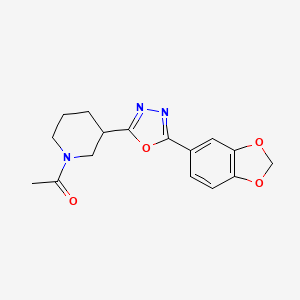 1-(3-(5-(Benzo[d][1,3]dioxol-5-yl)-1,3,4-oxadiazol-2-yl)piperidin-1-yl)ethanone