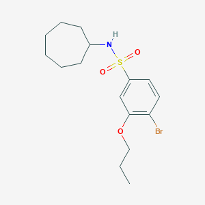 molecular formula C16H24BrNO3S B288183 4-bromo-N-cycloheptyl-3-propoxybenzenesulfonamide 