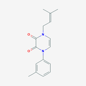 1-(3-Methylbut-2-enyl)-4-(3-methylphenyl)pyrazine-2,3-dione