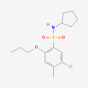 molecular formula C15H22ClNO3S B288184 5-chloro-N-cyclopentyl-4-methyl-2-propoxybenzenesulfonamide 