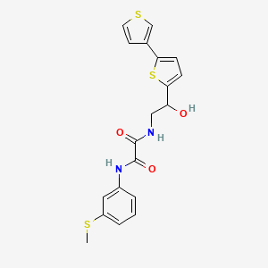 molecular formula C19H18N2O3S3 B2881842 N-(2-{[2,3'-联噻吩]-5-基}-2-羟乙基)-N'-[3-(甲硫基)苯基]乙二酰胺 CAS No. 2319897-59-9