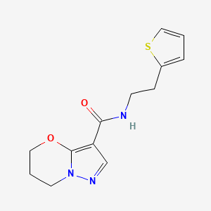 N-(2-(thiophen-2-yl)ethyl)-6,7-dihydro-5H-pyrazolo[5,1-b][1,3]oxazine-3-carboxamide