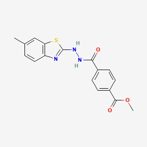 molecular formula C17H15N3O3S B2881846 Methyl 4-(2-(6-methylbenzo[d]thiazol-2-yl)hydrazinecarbonyl)benzoate CAS No. 851979-62-9