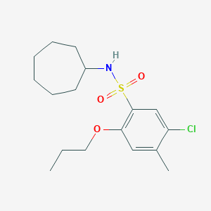 molecular formula C17H26ClNO3S B288185 5-chloro-N-cycloheptyl-4-methyl-2-propoxybenzenesulfonamide 
