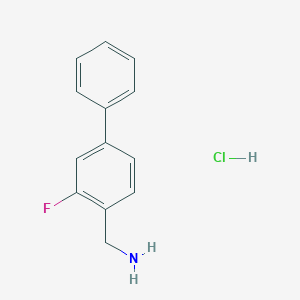 molecular formula C13H13ClFN B2881857 (2-氟-4-苯基苯基)甲胺；盐酸盐 CAS No. 2408971-44-6