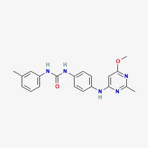 molecular formula C20H21N5O2 B2881861 1-(4-((6-甲氧基-2-甲基嘧啶-4-基)氨基)苯基)-3-(间甲苯基)脲 CAS No. 946273-30-9