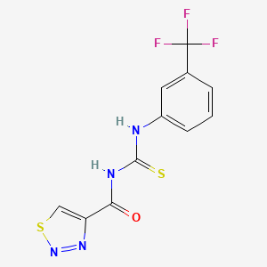 molecular formula C11H7F3N4OS2 B2881868 N-(1,2,3-噻二唑-4-基羰基)-N'-[3-(三氟甲基)苯基]硫脲 CAS No. 341965-41-1