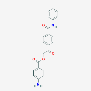 molecular formula C22H18N2O4 B288187 2-[4-(Anilinocarbonyl)phenyl]-2-oxoethyl 4-aminobenzoate 