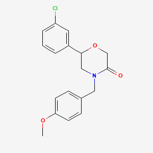 molecular formula C18H18ClNO3 B2881877 6-(3-Chlorophenyl)-4-[(4-methoxyphenyl)methyl]morpholin-3-one CAS No. 1803584-60-2