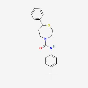 molecular formula C22H28N2OS B2881882 N-(4-(tert-butyl)phenyl)-7-phenyl-1,4-thiazepane-4-carboxamide CAS No. 1797562-31-2