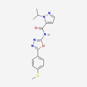 molecular formula C16H17N5O2S B2881886 1-异丙基-N-(5-(4-(甲硫基)苯基)-1,3,4-恶二唑-2-基)-1H-吡唑-5-甲酰胺 CAS No. 1203040-26-9