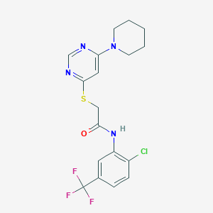 N-[2-chloro-5-(trifluoromethyl)phenyl]-2-{[6-(piperidin-1-yl)pyrimidin-4-yl]sulfanyl}acetamide