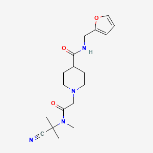 molecular formula C18H26N4O3 B2881889 1-{[(1-cyano-1-methylethyl)(methyl)carbamoyl]methyl}-N-[(furan-2-yl)methyl]piperidine-4-carboxamide CAS No. 1258670-96-0