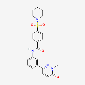molecular formula C23H24N4O4S B2881892 N-(3-(1-methyl-6-oxo-1,6-dihydropyridazin-3-yl)phenyl)-4-(piperidin-1-ylsulfonyl)benzamide CAS No. 899974-29-9