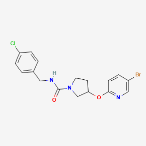 molecular formula C17H17BrClN3O2 B2881893 3-((5-bromopyridin-2-yl)oxy)-N-(4-chlorobenzyl)pyrrolidine-1-carboxamide CAS No. 1904098-64-1