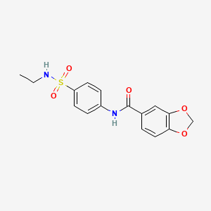 molecular formula C16H16N2O5S B2881894 N-[4-(ethylsulfamoyl)phenyl]-1,3-benzodioxole-5-carboxamide CAS No. 692762-40-6