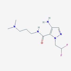 molecular formula C11H19F2N5O B2881896 4-Amino-1-(2,2-difluoroethyl)-N-[3-(dimethylamino)propyl]-1H-pyrazole-5-carboxamide CAS No. 2101199-89-5