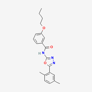 molecular formula C21H23N3O3 B2881898 3-butoxy-N-[5-(2,5-dimethylphenyl)-1,3,4-oxadiazol-2-yl]benzamide CAS No. 891121-45-2