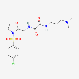 N1-((3-((4-chlorophenyl)sulfonyl)oxazolidin-2-yl)methyl)-N2-(3-(dimethylamino)propyl)oxalamide