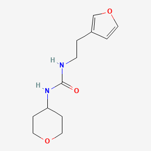 molecular formula C12H18N2O3 B2881902 1-(2-(furan-3-yl)ethyl)-3-(tetrahydro-2H-pyran-4-yl)urea CAS No. 2034342-40-8