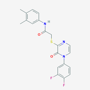 2-[4-(3,4-difluorophenyl)-3-oxopyrazin-2-yl]sulfanyl-N-(3,4-dimethylphenyl)acetamide