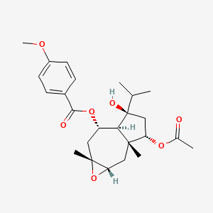 [(1As,2aR,3S,5R,5aS,6S,7aR)-3-acetyloxy-5-hydroxy-2a,7a-dimethyl-5-propan-2-yl-2,3,4,5a,6,7-hexahydro-1aH-azuleno[6,7-b]oxiren-6-yl] 4-methoxybenzoate