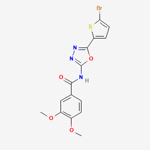 N-(5-(5-bromothiophen-2-yl)-1,3,4-oxadiazol-2-yl)-3,4-dimethoxybenzamide