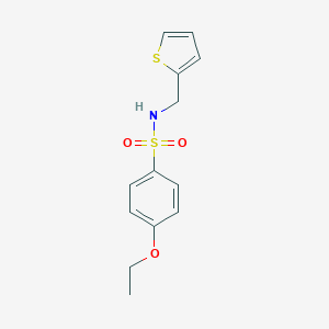 molecular formula C13H15NO3S2 B288191 4-ethoxy-N-(thiophen-2-ylmethyl)benzenesulfonamide 