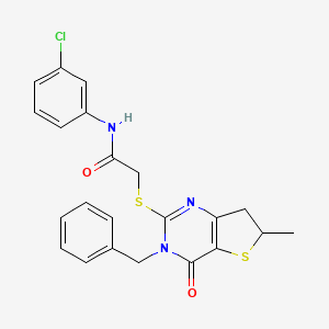 2-((3-benzyl-6-methyl-4-oxo-3,4,6,7-tetrahydrothieno[3,2-d]pyrimidin-2-yl)thio)-N-(3-chlorophenyl)acetamide