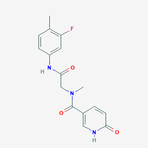 molecular formula C16H16FN3O3 B2881914 N-(2-((3-fluoro-4-methylphenyl)amino)-2-oxoethyl)-N-methyl-6-oxo-1,6-dihydropyridine-3-carboxamide CAS No. 1235373-13-3
