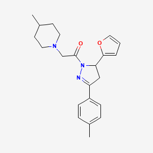 1-(5-(furan-2-yl)-3-(p-tolyl)-4,5-dihydro-1H-pyrazol-1-yl)-2-(4-methylpiperidin-1-yl)ethanone