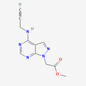 molecular formula C11H11N5O2 B2881922 methyl 2-{4-[(prop-2-yn-1-yl)amino]-1H-pyrazolo[3,4-d]pyrimidin-1-yl}acetate CAS No. 1797983-47-1