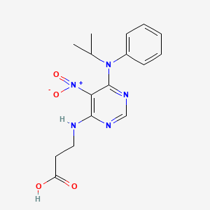 3-{[6-(Isopropylanilino)-5-nitro-4-pyrimidinyl]amino}propanoic acid