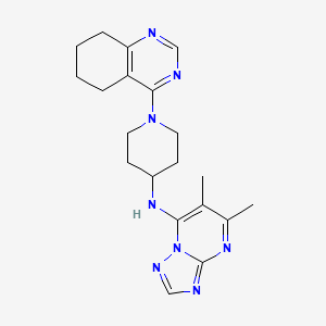 molecular formula C20H26N8 B2881925 N-{5,6-二甲基-[1,2,4]三唑并[1,5-a]嘧啶-7-基}-1-(5,6,7,8-四氢喹唑啉-4-基）哌啶-4-胺 CAS No. 2097908-56-8