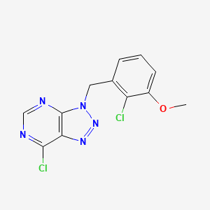molecular formula C12H9Cl2N5O B2881927 7-Chloro-3-[(2-chloro-3-methoxyphenyl)methyl]triazolo[4,5-d]pyrimidine CAS No. 2580208-01-9