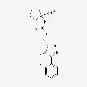 molecular formula C18H21N5OS B2881933 N-(1-cyanocyclopentyl)-2-[[4-methyl-5-(2-methylphenyl)-1,2,4-triazol-3-yl]sulfanyl]acetamide CAS No. 924050-38-4