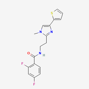 molecular formula C17H15F2N3OS B2881934 2,4-二氟-N-(2-(1-甲基-4-(噻吩-2-基)-1H-咪唑-2-基)乙基)苯甲酰胺 CAS No. 1396765-60-8