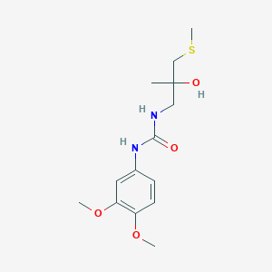 molecular formula C14H22N2O4S B2881937 1-(3,4-二甲氧基苯基)-3-(2-羟基-2-甲基-3-(甲硫基)丙基)脲 CAS No. 1396751-07-7