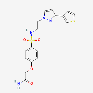 2-(4-(N-(2-(3-(thiophen-3-yl)-1H-pyrazol-1-yl)ethyl)sulfamoyl)phenoxy)acetamide